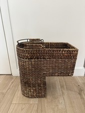 Wicker Stair Basket L Shape