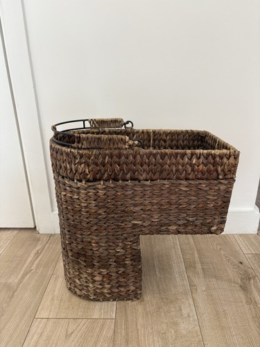 Wicker stair basket - basket, l