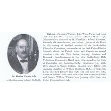 Charles Watson of Wood View, Leek Staffordshire - Antique Print 1907