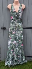 H&M Conscious Collection Tropical Print Tiered Maxi Dress - Size 14