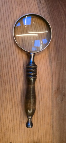 Brass magnifying glass vintage - brass,