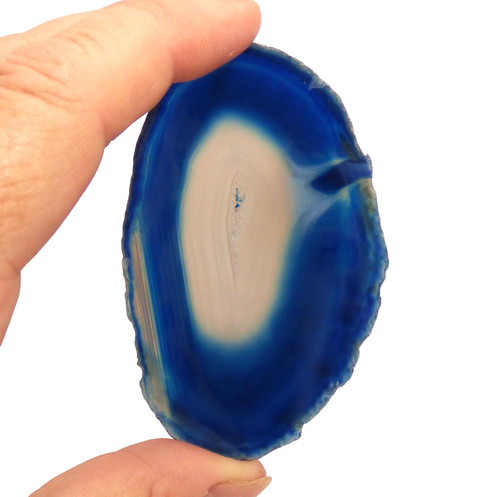 Banded blue agate and quartz - blue,