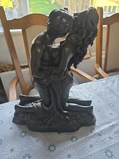 Naked Lovers in Kneeling Position Bronze Effect by Crosa 1998 Vintage 