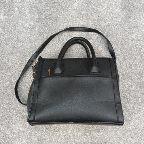 Black faux leather handbag - tu,