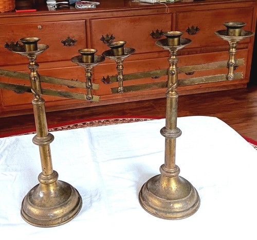 Brass candelabra candle - candelabra,