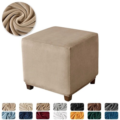 Soft velvet square ottoman - soft,