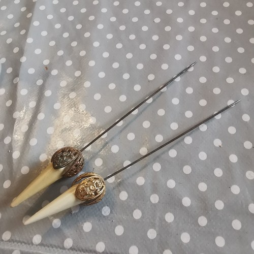 Pair vintage hatpins - of,