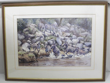 Impressive Watercolour by Katy Sodeau (Equestrian & Wildlife Artist) Zeal Zebras
