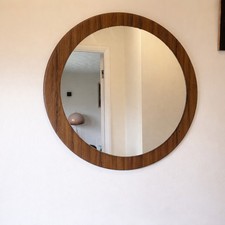 Vintage Round Wall Mirror Teak