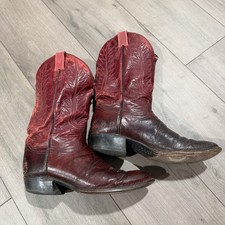 Tony Lama Burgundy Ostrich