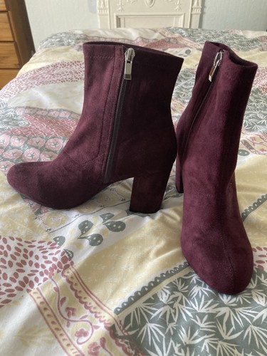 Ladies burgundy suede - burgundy, boots