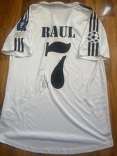 Raul hand signed Real Madrid home shirt with Coa included 