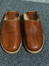 Handmade Moroccan Leather Babouche Slippers Mules SIZE 8.5 New Brown 