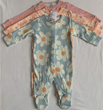 BNWT Baby Girls 3 pack  Flower Sleepsuits 18-24  months NEXT