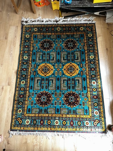 Handwoven afghan rug - handwoven,