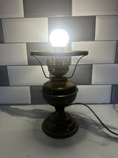 Brass Converted Electric Oil Lamp Base 
