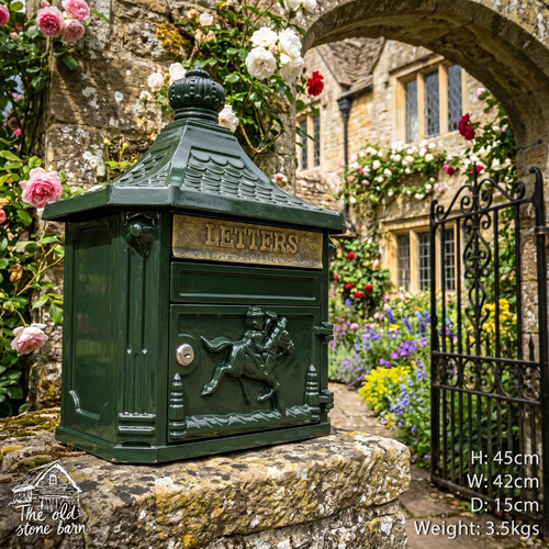 Post box bold green wall - post,