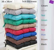 Thick Chair Seat Cushions Pads Square Tie On Garden for Dining Kitchen Chairs