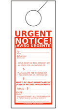 Rent Past Due Door Hanger Tags