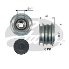 Gates Alternator Pulley for VW Golf Plus GT TDi BMM 2.0 Dec 2005 to Dec 2011