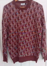 Dior Oblique Sweater Pull Over Multicolour Cotton Knit Size L, Never Been Worn 
