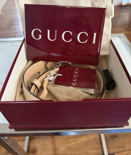 Gucci women beige leather belt - leather,