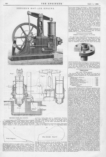 Benier hot air engine - air,