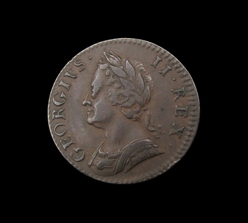 George 1754 copper farthing - george,