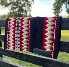 Woolen Western Saddle Show Blanket Horse Handmade Blanket Woolen Saddle Blanket.