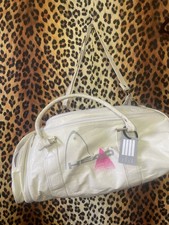 80s 90s Vintage Head Bag White Cream Pink Sports Gym Hold-all Retro Large