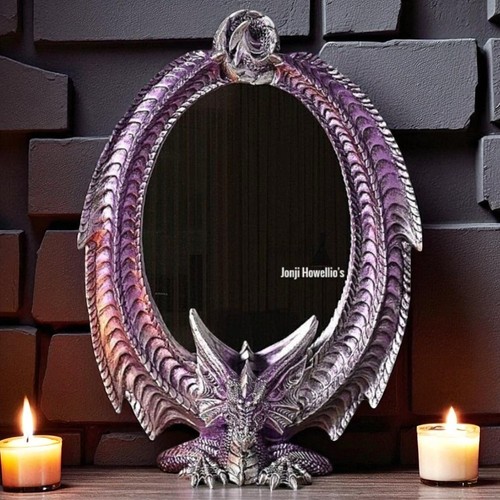 Gothic dragon mirror purple - gothic,