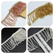 FCL 2Inch wide 1Y Plastic Beads Fringe Bridal Saree Tassel Sewon Curtain Lace