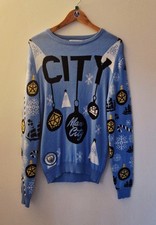 MAN CITY XMAS JUMPER SWEATER - ADULT MEDIUM
