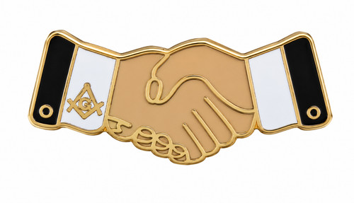 Masonic hand shake - shake, enamel