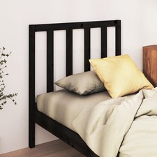 Headboard Solid Pinewood Black