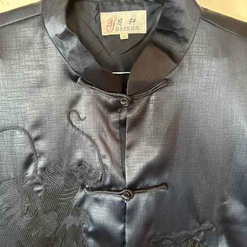 Deep blue silk chinese jacket - silk,
