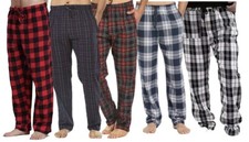 Mens Pyjama Bottoms Flannel Check PJ Lounge Pants Nightwear Trouser 100% Cotton