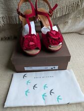 Chie Mihara Tosmo Suede  Red Heels Sandals Size 40 UK 7 