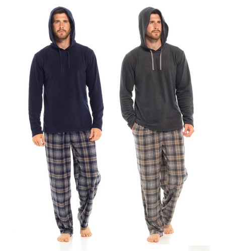 Mens hooded check - hooded, fleece