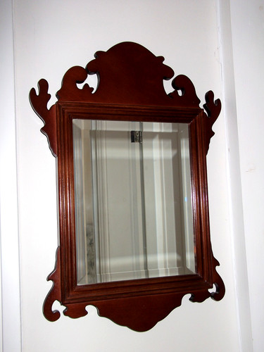 Ornate mahogany wall mirror - mahogany,
