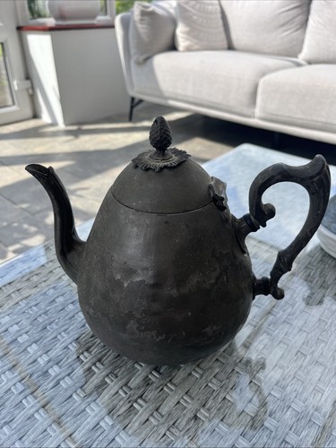 Antique pewter teapot - antique,