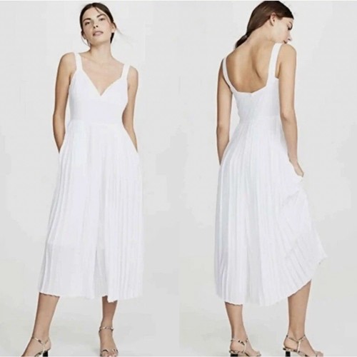 Vince white pleated - pleated, v-neck