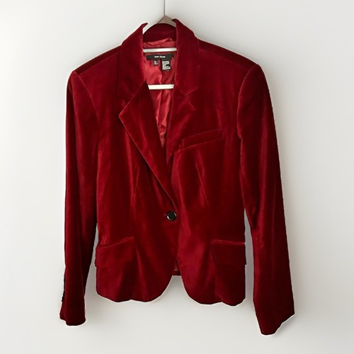 Zara basic red velvet button - red,