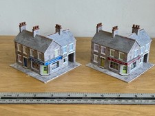 Metcalf Models PN117 N Gauge 2 x Stone Corner Shop & Houses, Constructed VGC
