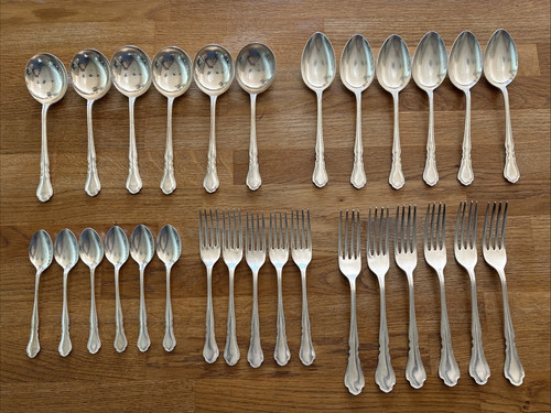 Silver plate dubarry cutlery - silver,