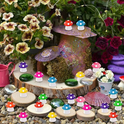 100pcs mini resin mushroom - 50/100pcs,