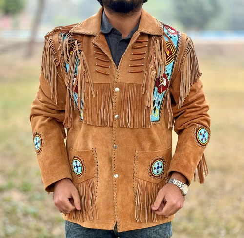 Men western cowboy - western, suede