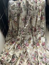 Pair Vintage Accord Curtains Shabby Chic Floral W68” D68” (excl Frill) (A9