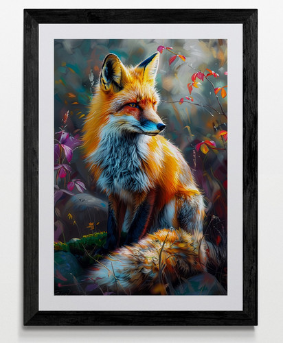 Fox animal framed canvas - fox,