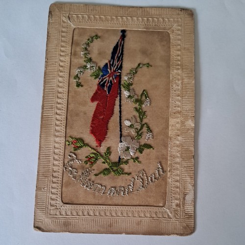 Ww1 silk postcard to - ww1,